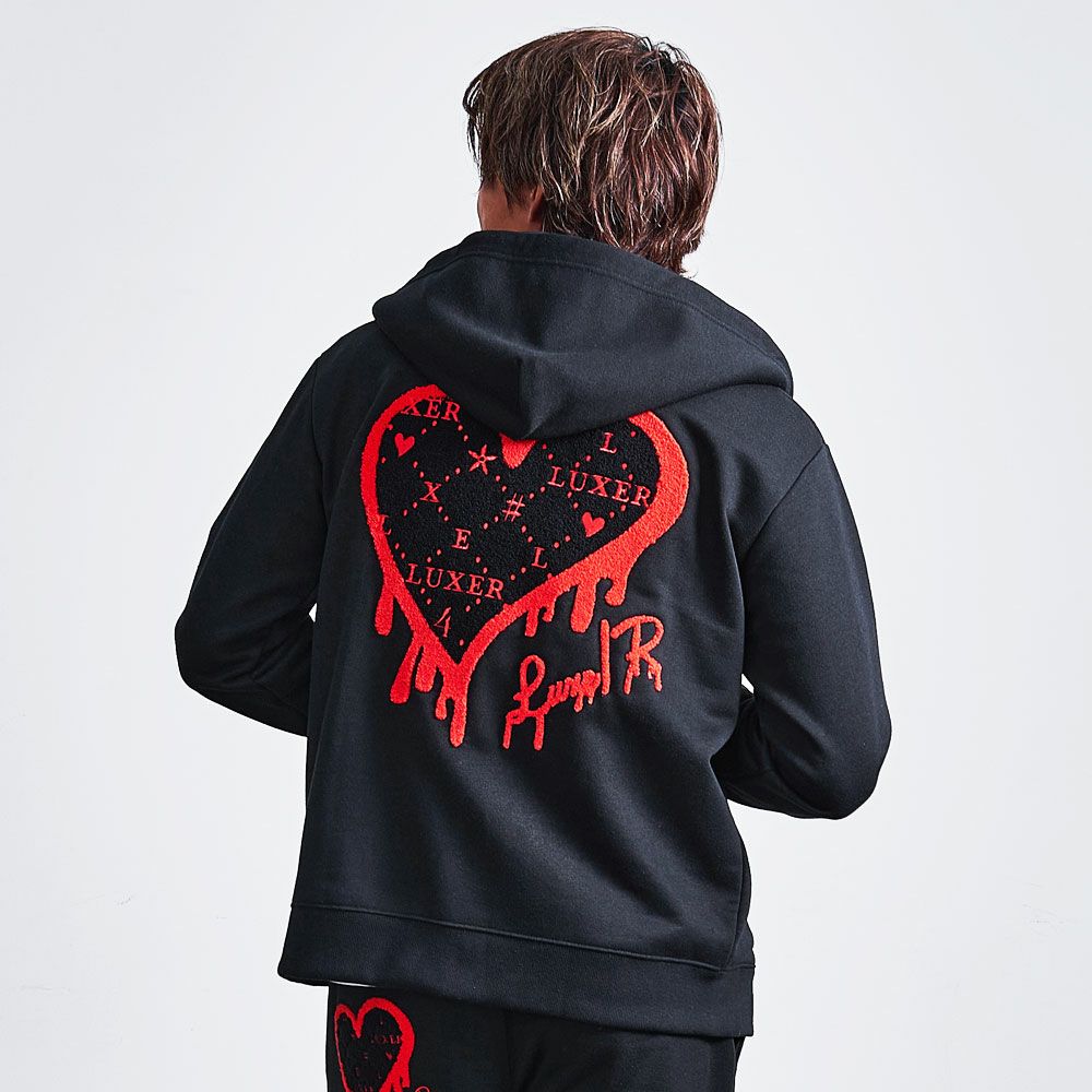 LUXE／R(ラグジュ)ドロッピングハートジップパーカー/全3色