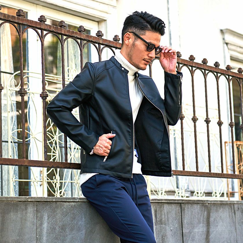 VICCI(ビッチ)PUレザーシングルライダースジャケット/全2色