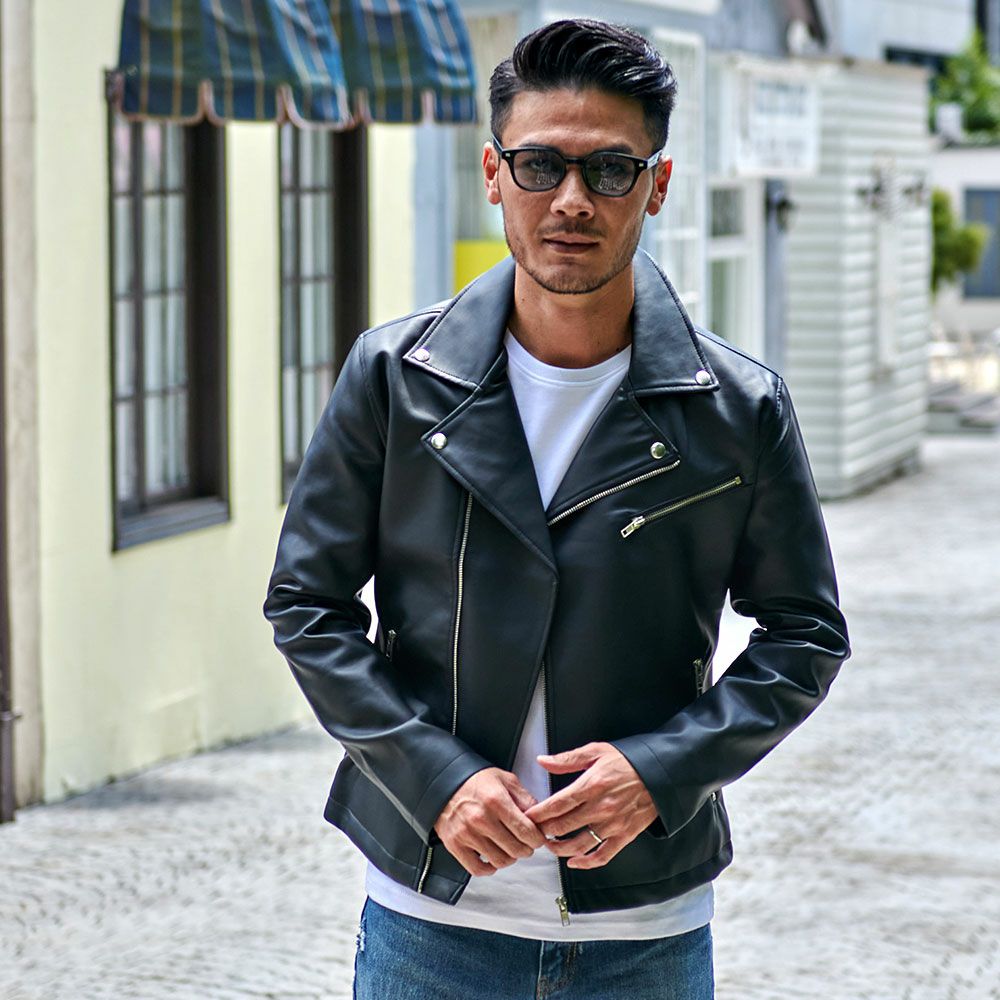 VICCI(ビッチ)PUレザーダブルライダースジャケット/全1色