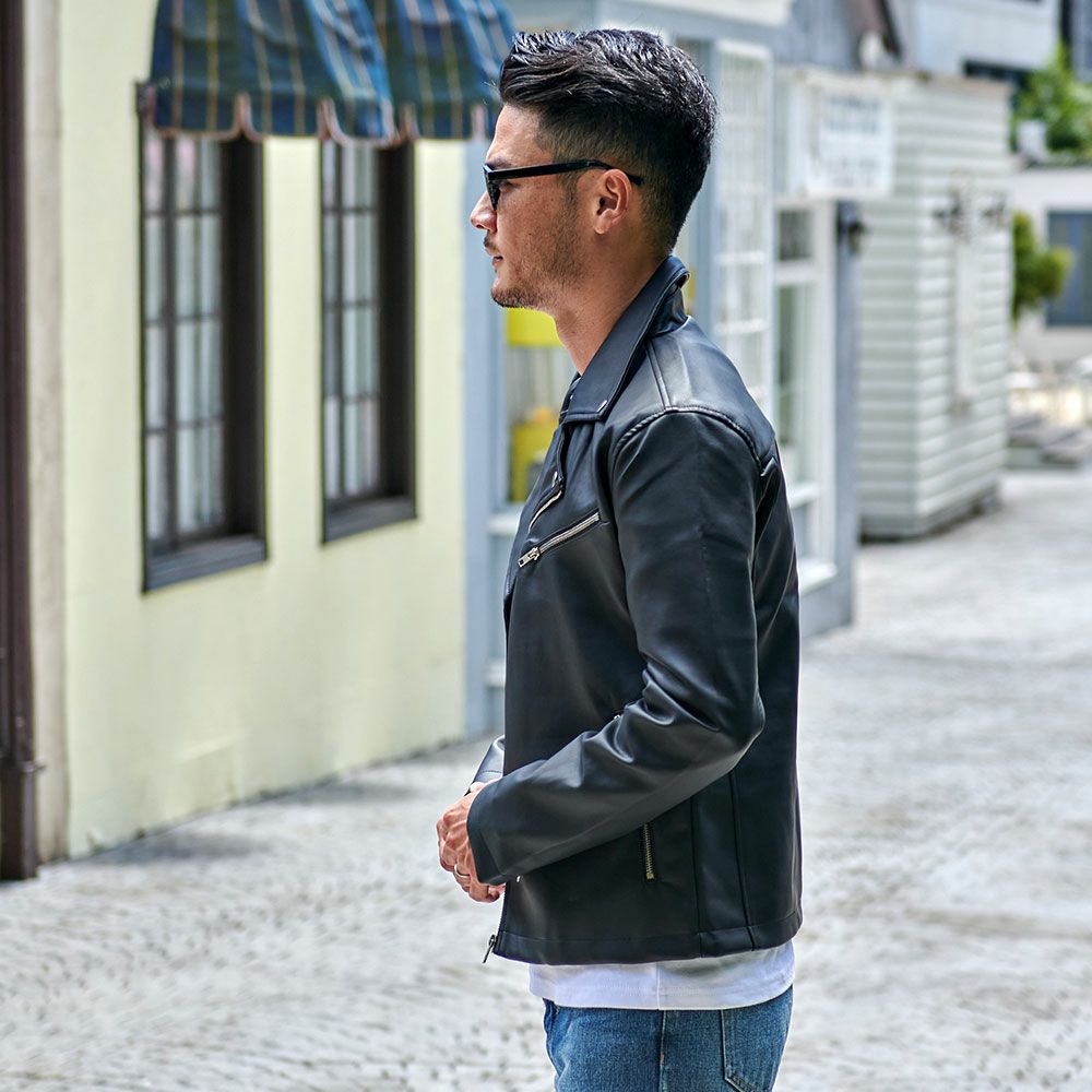 VICCI(ビッチ)PUレザーダブルライダースジャケット/全1色