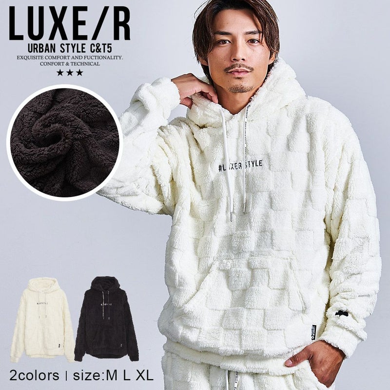 LUXE／R(ラグジュ)ブロックチェックファーパーカー/全2色