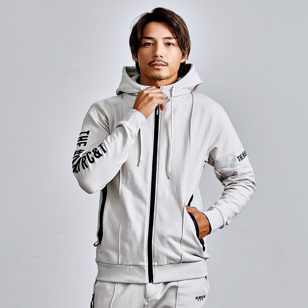 LUXE／R(ラグジュ)ストレッチ裏フリースジップパーカー/全2色