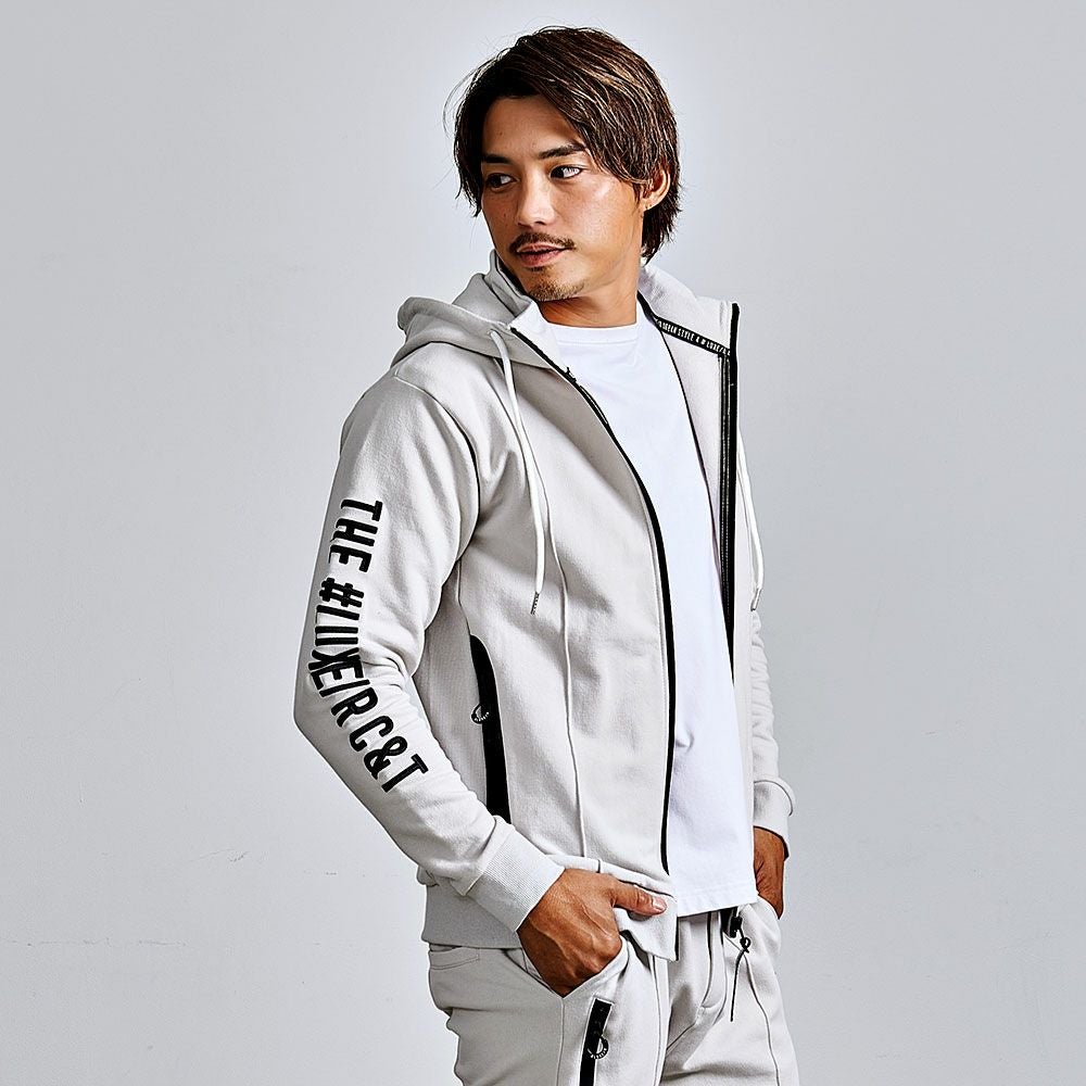 LUXE／R(ラグジュ)ストレッチ裏フリースジップパーカー/全2色