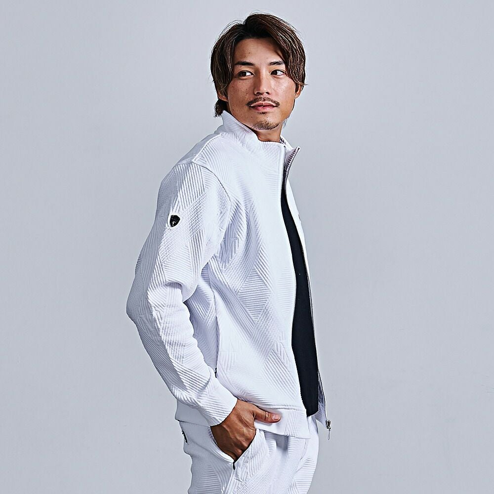 LOHEN ボトルネック レイヤードブルゾン　ホワイト ケックスター男子白衣テーラードジャケット長袖[ナガイレーベン製品