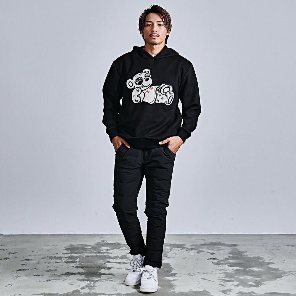 RUMSODA(ラムソーダ)フェイクスウェードアップリケ刺繍プルパーカー/全3色