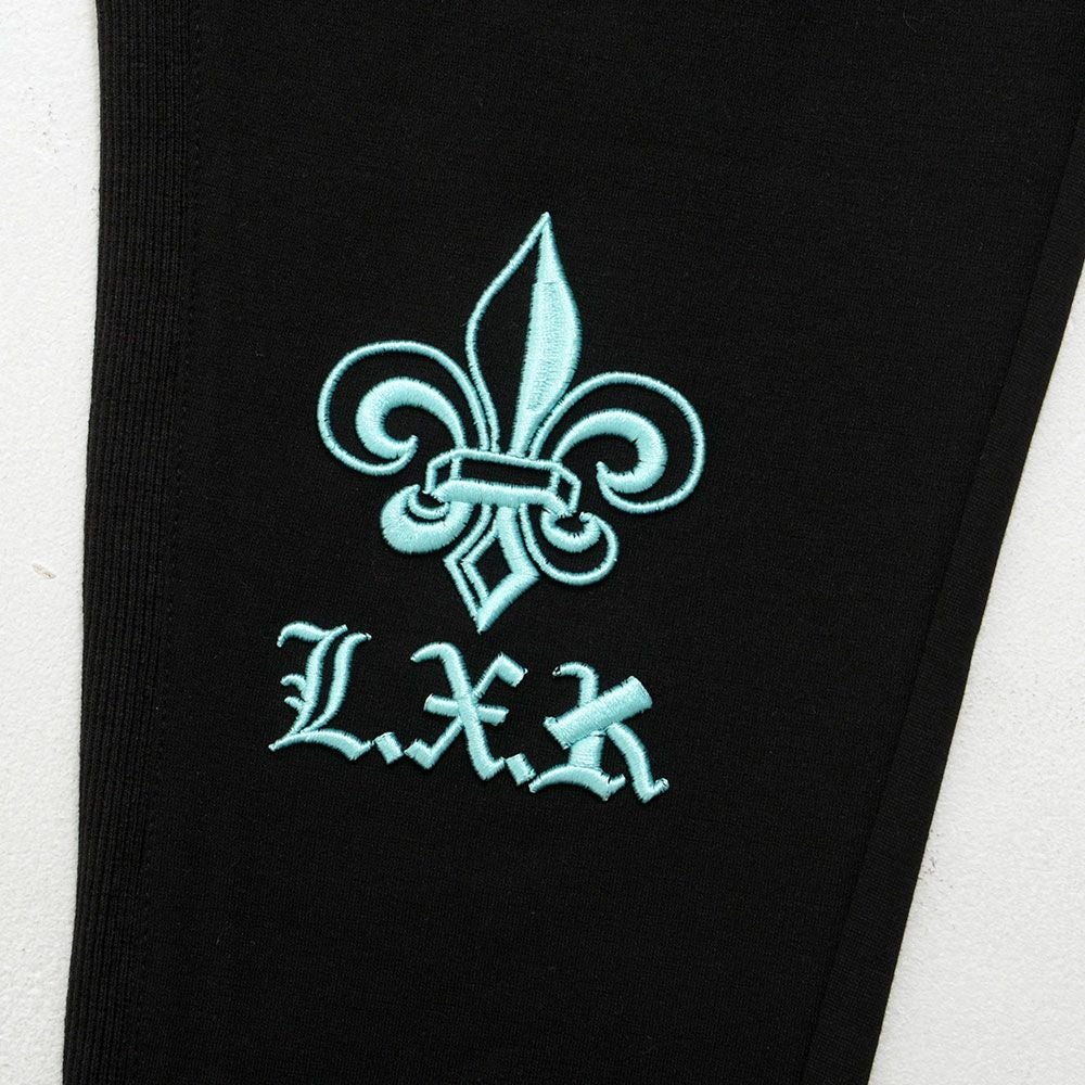 LUXE／R(ラグジュ)ラインストーンジップ刺繍パンツ/全3色