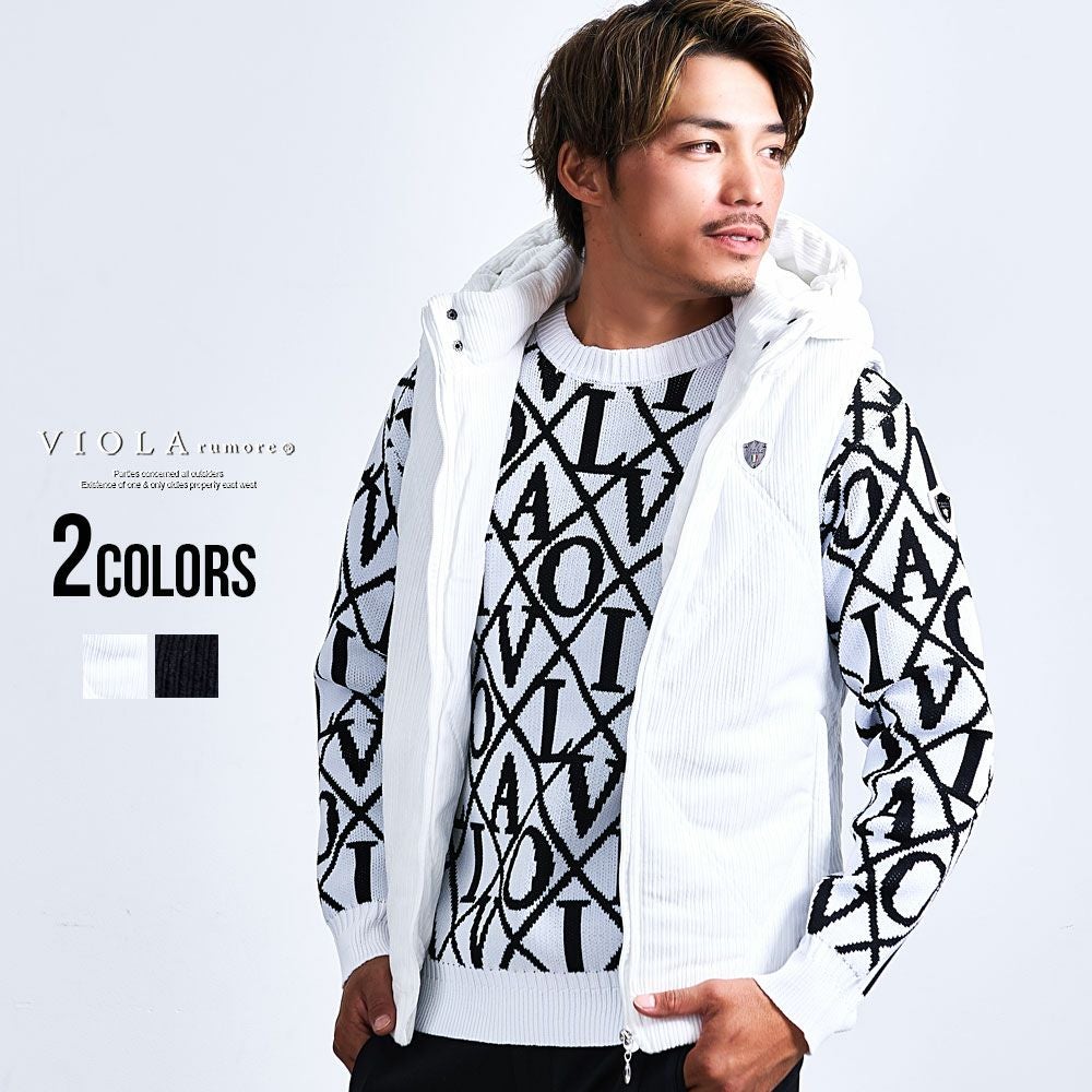 【送料無料】VIOLA(ヴィオラ)ストライプ起毛中綿ベスト/全2色