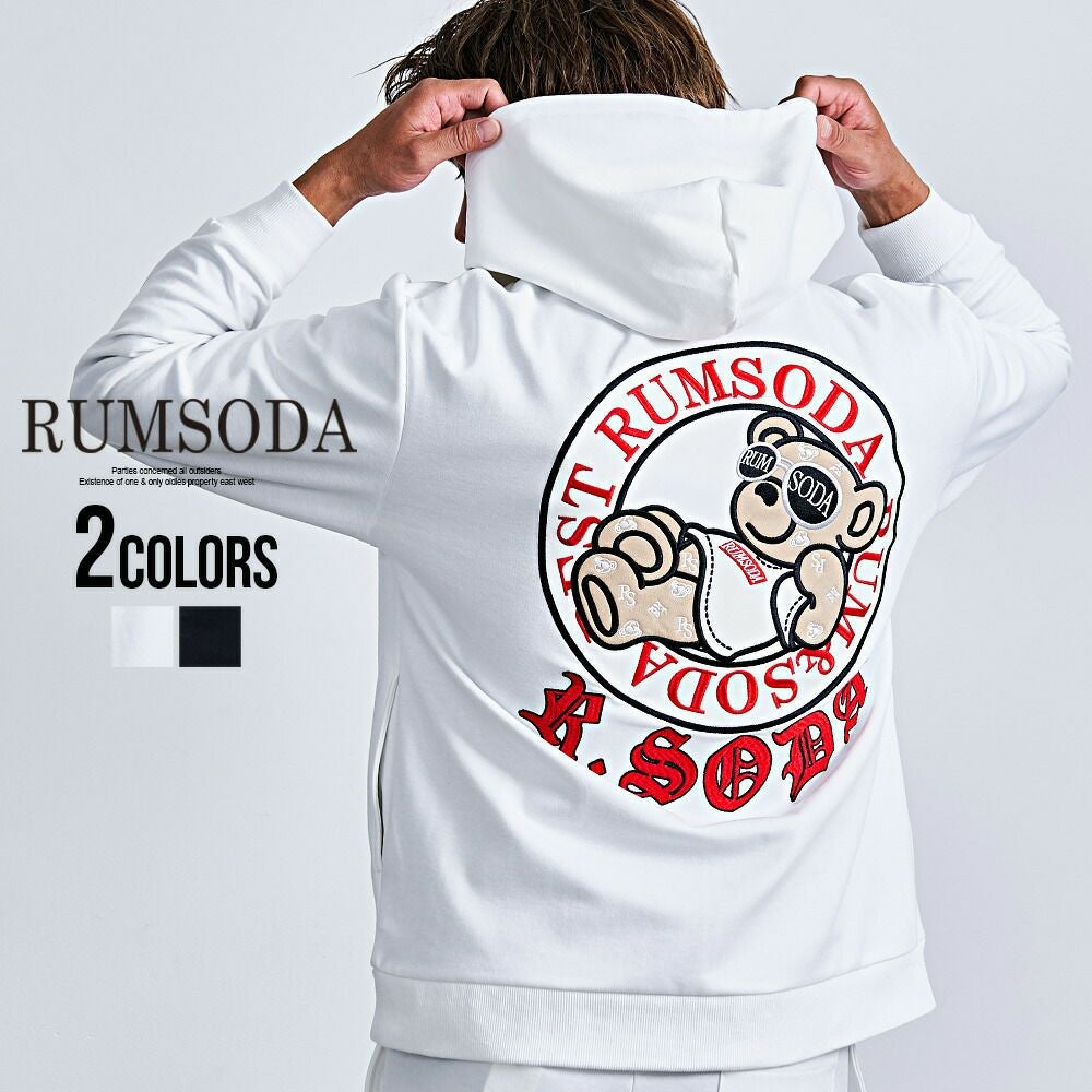 ジップパーカー メンズ RAZZIS(ラズ)ロゴ刺繍ベロアハイネックジャージ