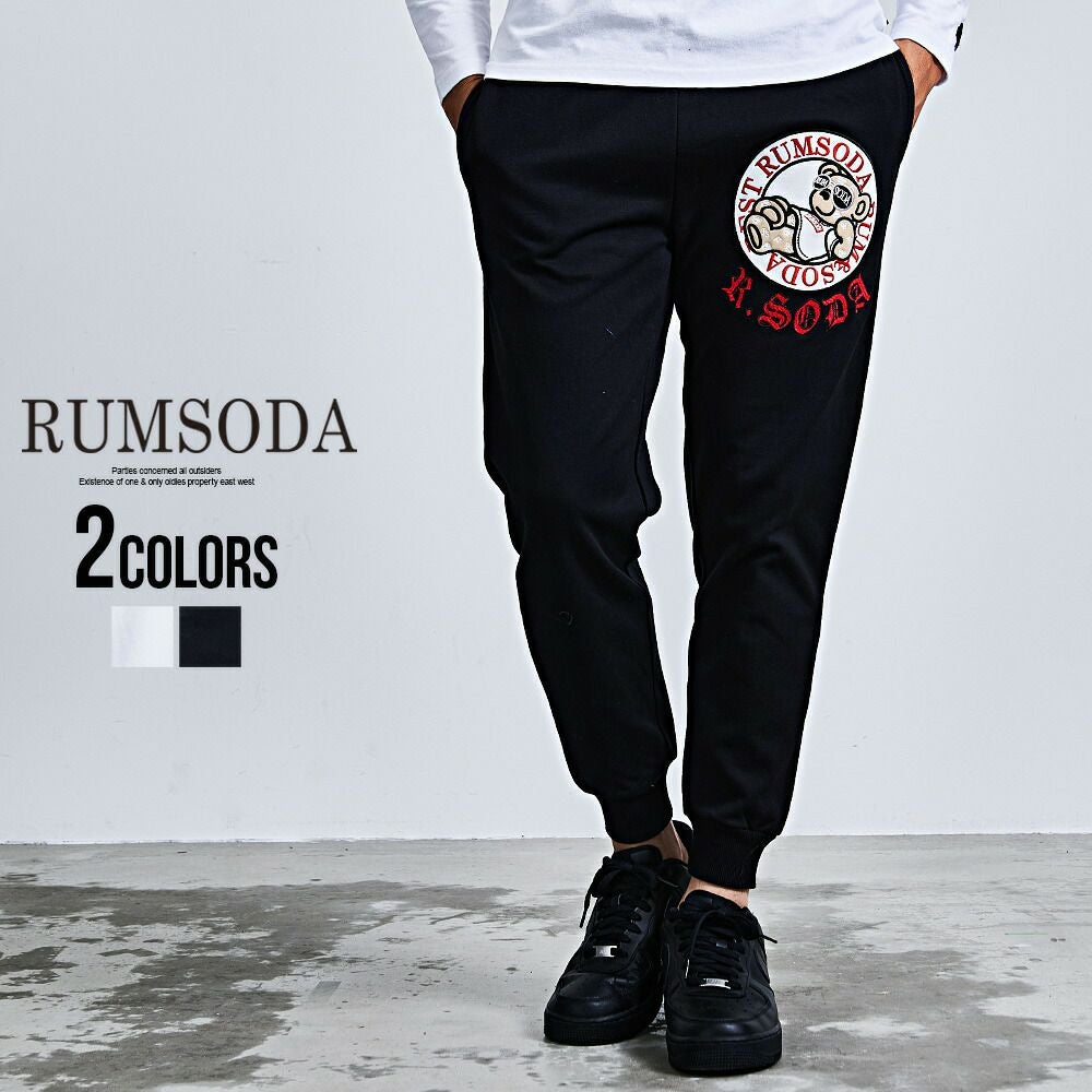  RUMSODA(ラムソーダ)ダブルフェイスツイルアップリケ刺繍SWTパンツ/全2色