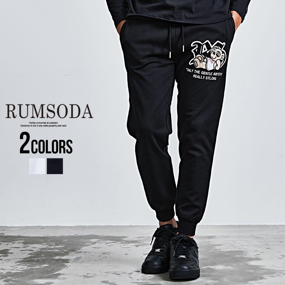 RUMSODA(ラムソーダ)ダブルフェイスPt×ツイルアップリケ刺繍SWTパンツ/全2色