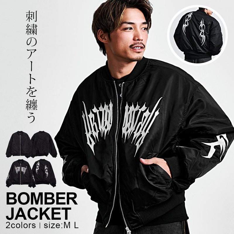  CavariA(キャバリア)トライバル刺繍ボンバージャケット/全2色