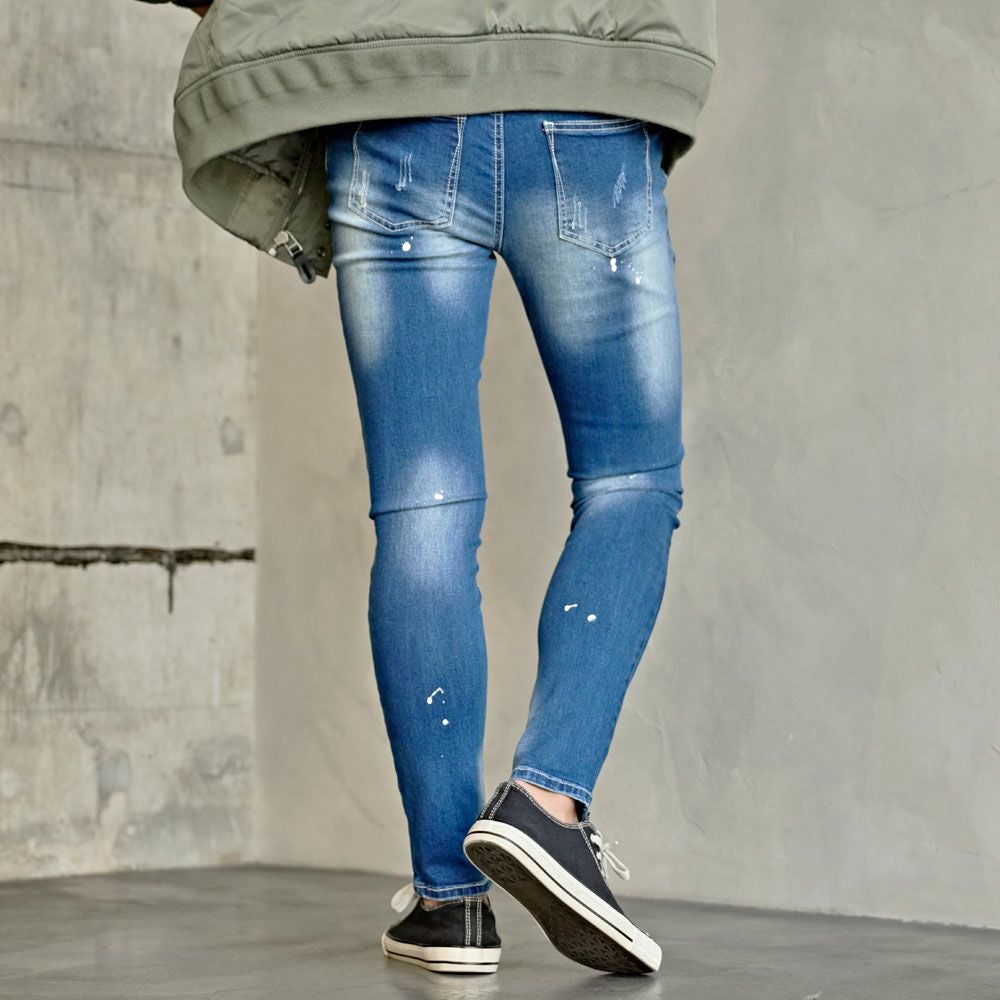 CavariA(キャバリア)ストレッチデニムダメージリペアデニムパンツ&frasl;全3色