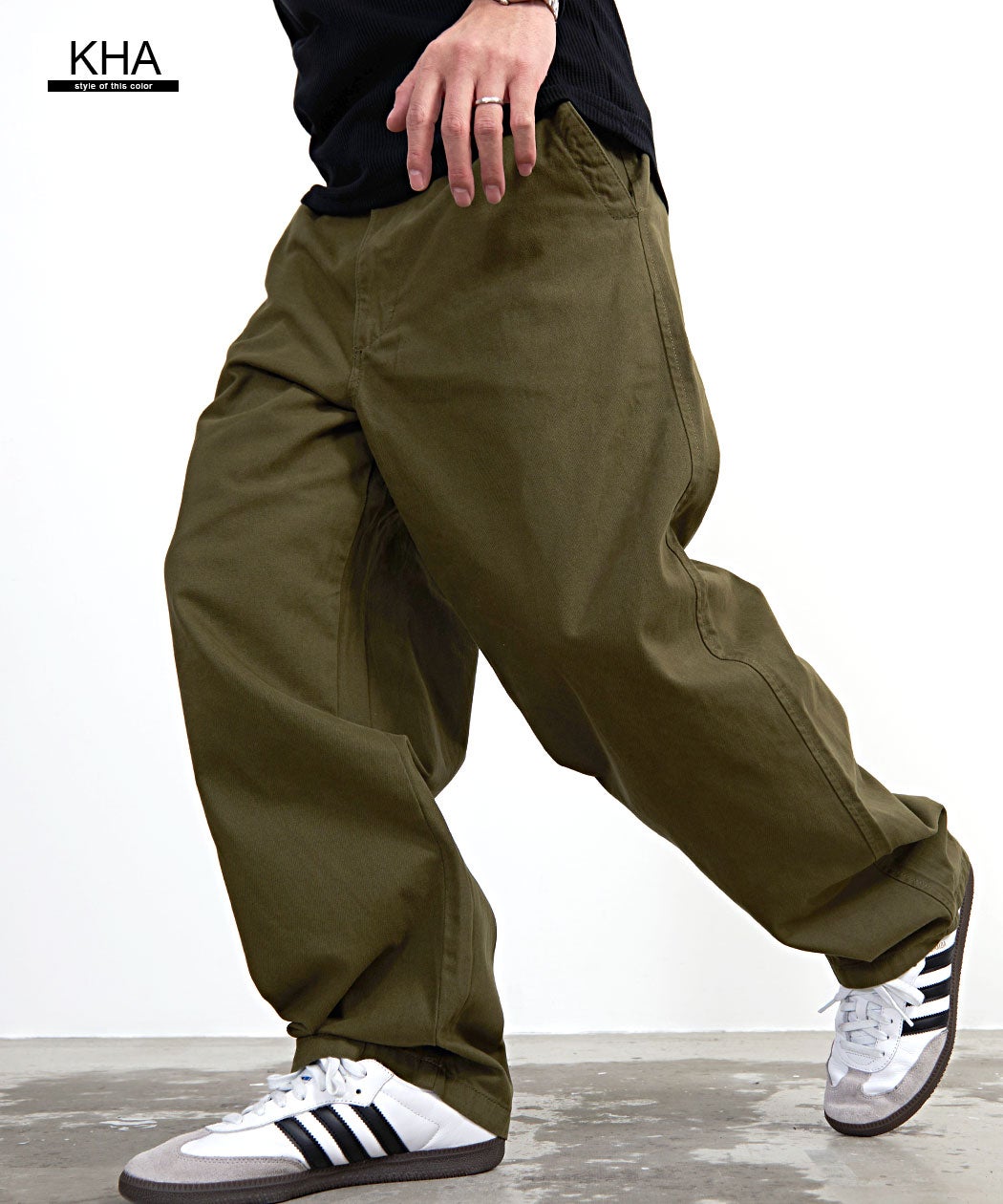 nos　おまとめ2点 Hanes(ヘインズ)ワイドフィットノータックチノパンツ/全3色