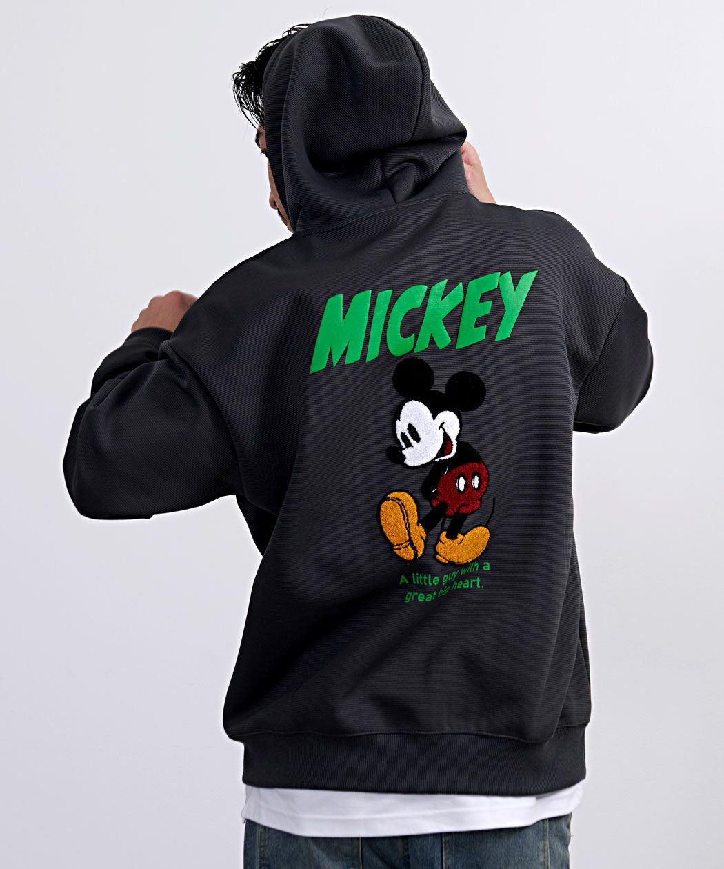 ブラック×ミッキー♡ビッグパーカー Disney（ディズニー） パーカー WEGO/ミッキーZIPパーカー (軽ボア