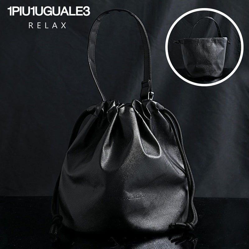 1PIU1UGUALE3 RELAX(ウノピゥウノウグァーレトレ リラックス)SAFFIANO DRAWSTRING BAG/全1色