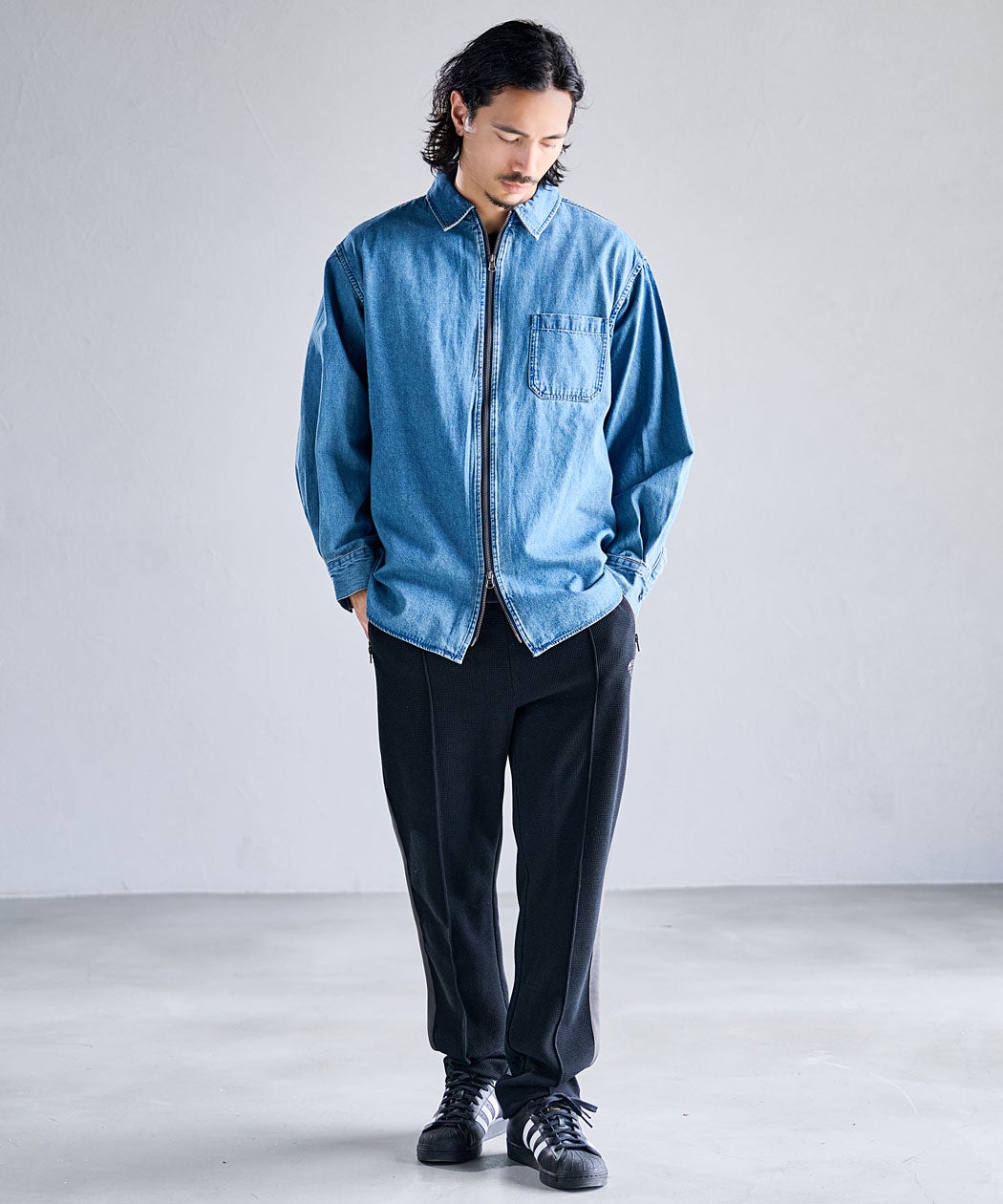 NATURAL STORY(ナチュラルストーリー)オーバーZIPシャツ/全4色
