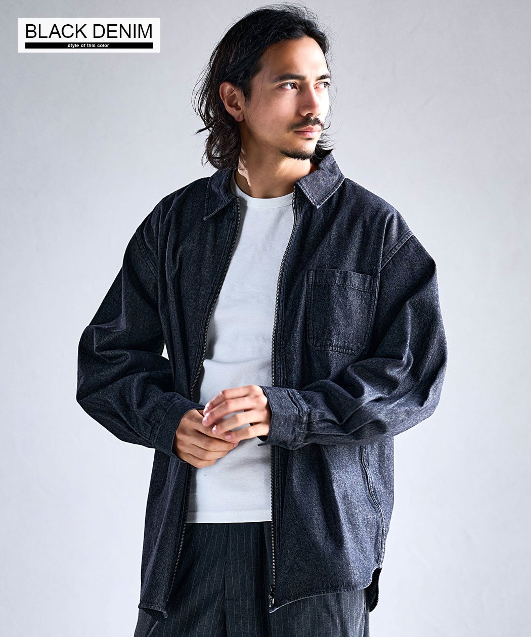 NATURAL STORY(ナチュラルストーリー)オーバーZIPシャツ/全4色