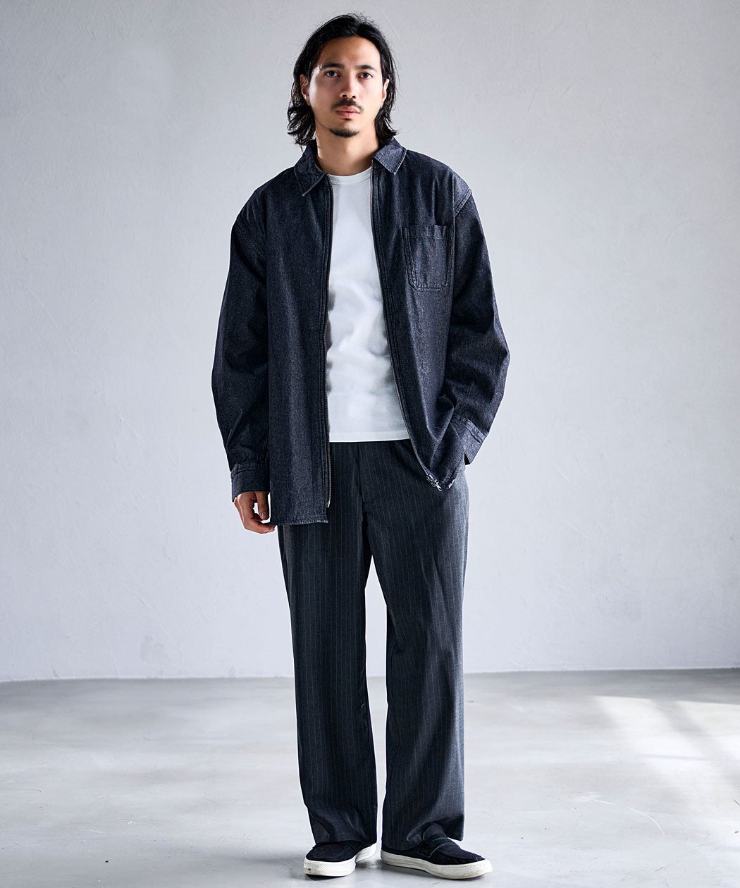 NATURAL STORY(ナチュラルストーリー)オーバーZIPシャツ/全4色