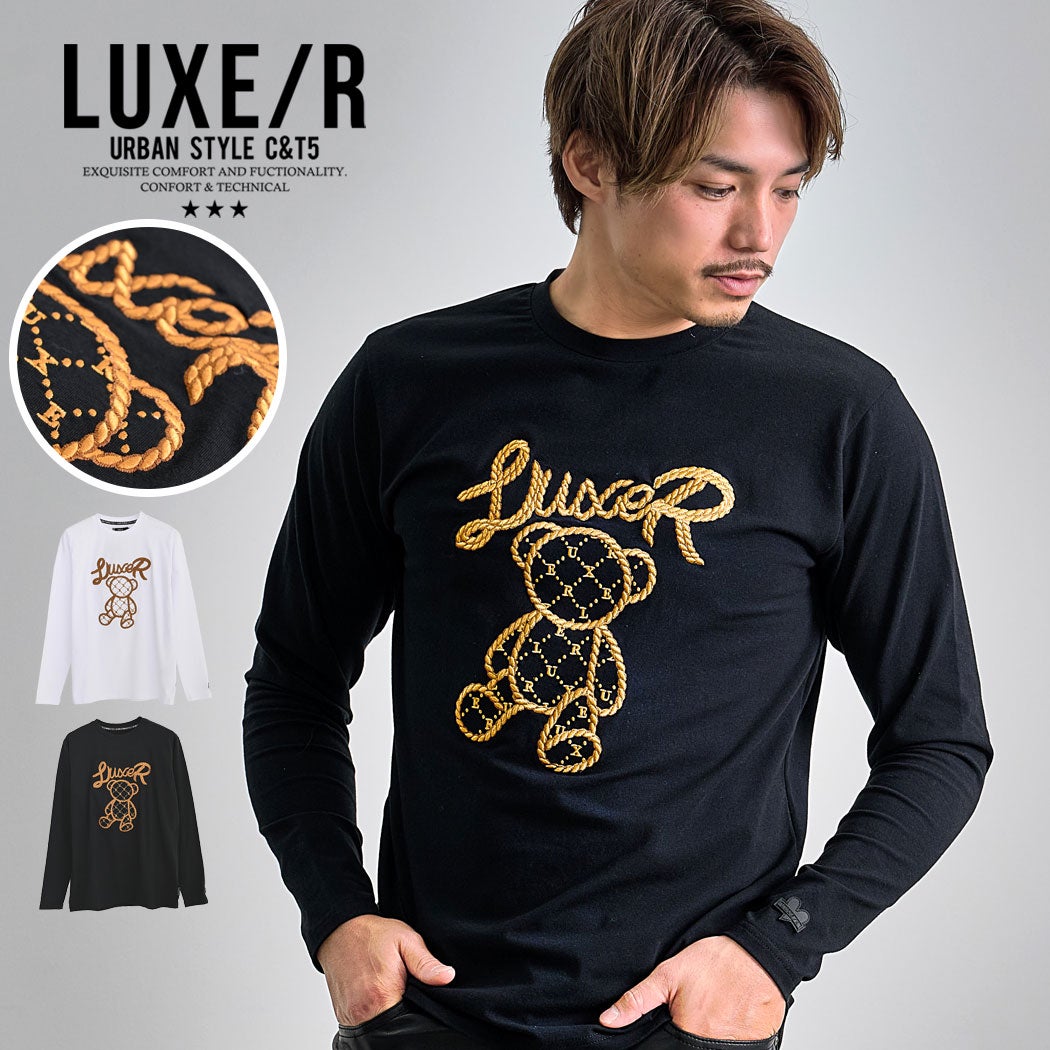 LUXE／R(ラグジュ)ロープ刺繍クマロンTEE/全2色
