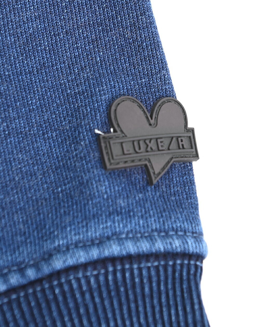 LUXE／R(ラグジュ)ラインストーンロゴカットデニムジップパーカー/全2色