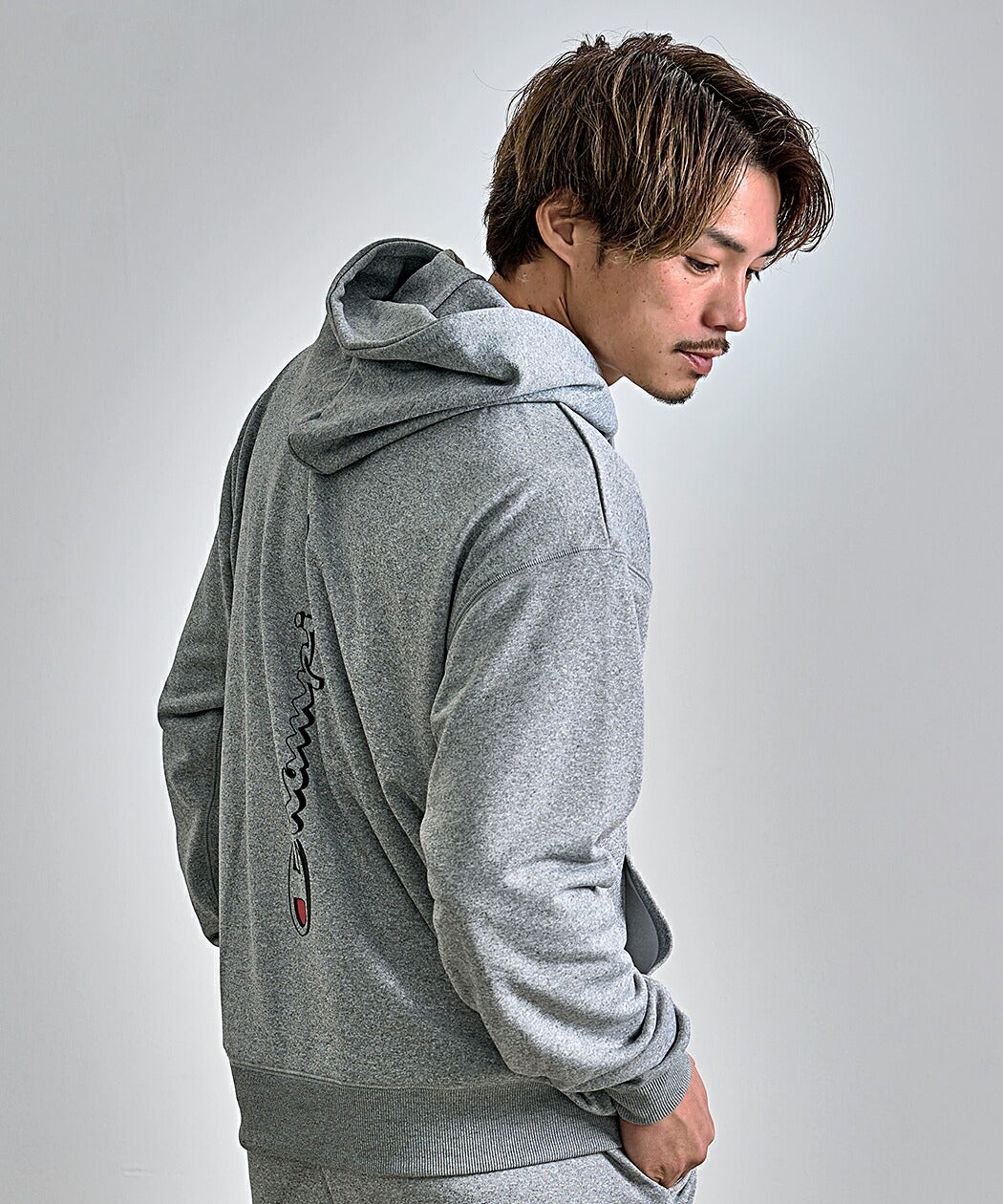 サ*タ様 Champion グレー パーカー Champion（チャンピオン） パーカー メンズ スウェット フード ジップ