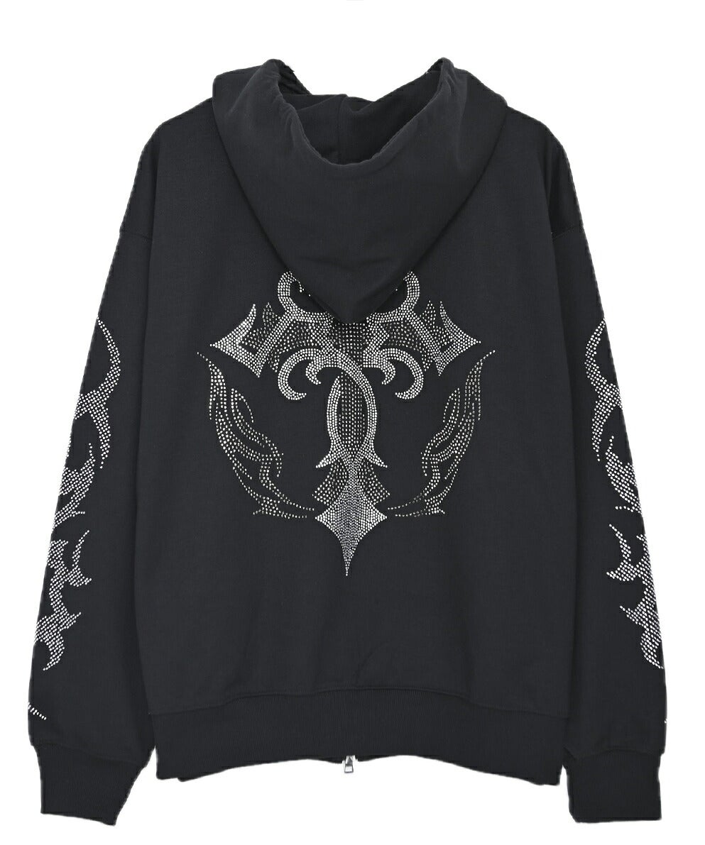 Bitter select(ビターセレクト)クロスラインストーンZIPパーカー/全1色