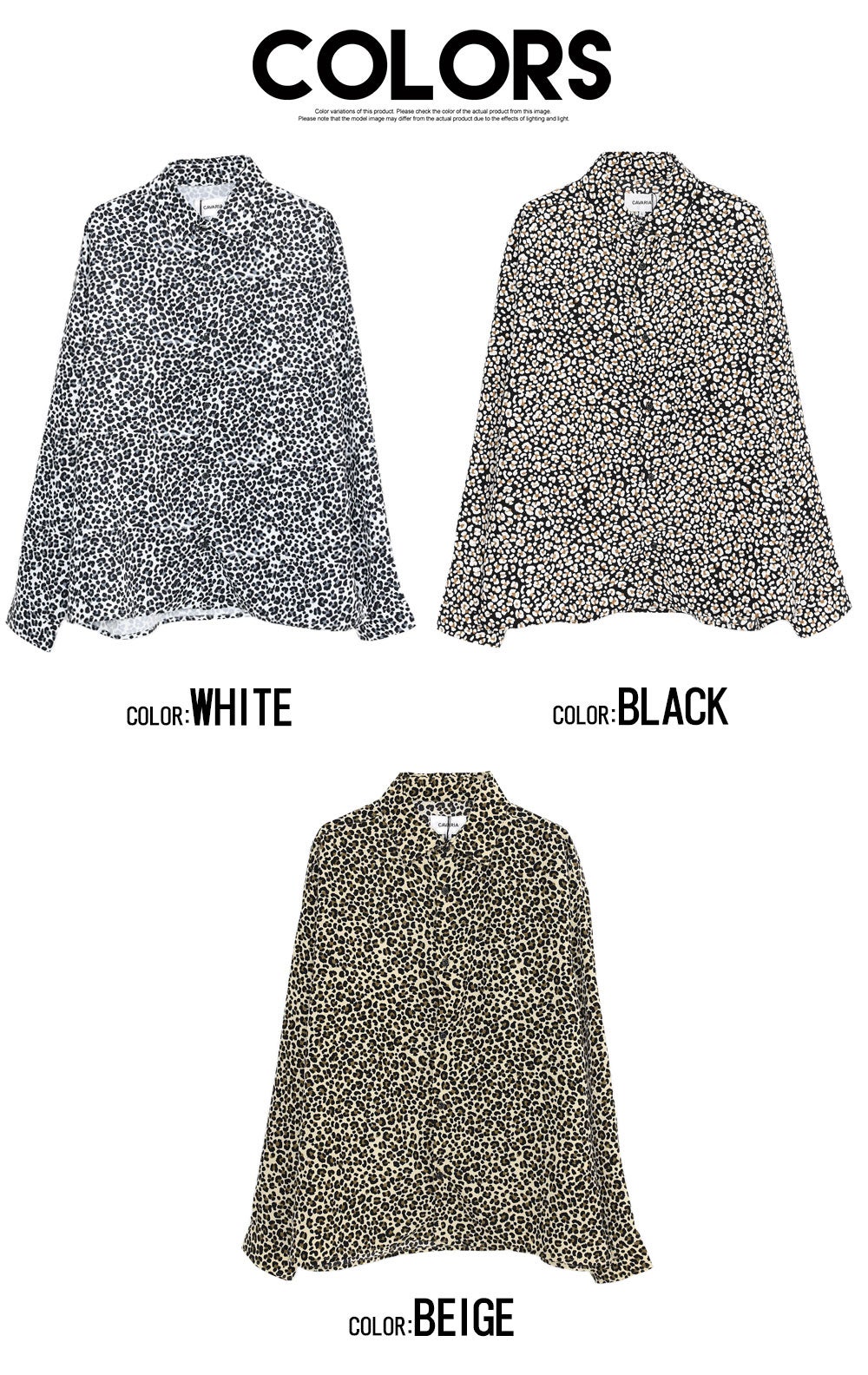 CavariA(キャバリア)レオパード柄シャツ/全3色