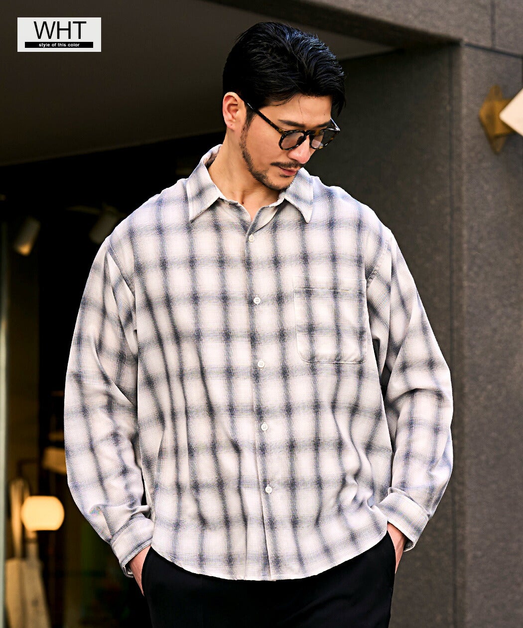 CavariA【キャバリア】先染め長袖チェック柄シャツ/全3色