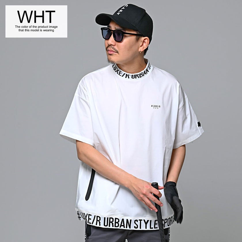 LUXE／R(ラグジュ)ストレッチナイロンモックネック半袖Tシャツ/全4色