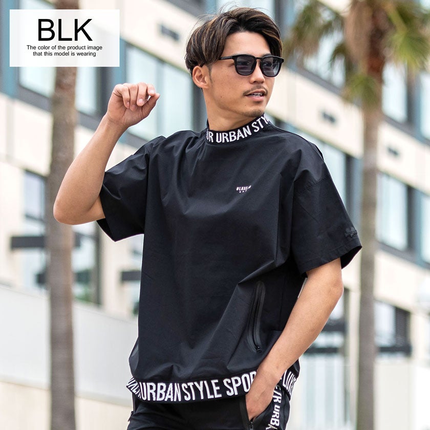 LUXE／R(ラグジュ)ストレッチナイロンモックネック半袖Tシャツ/全4色