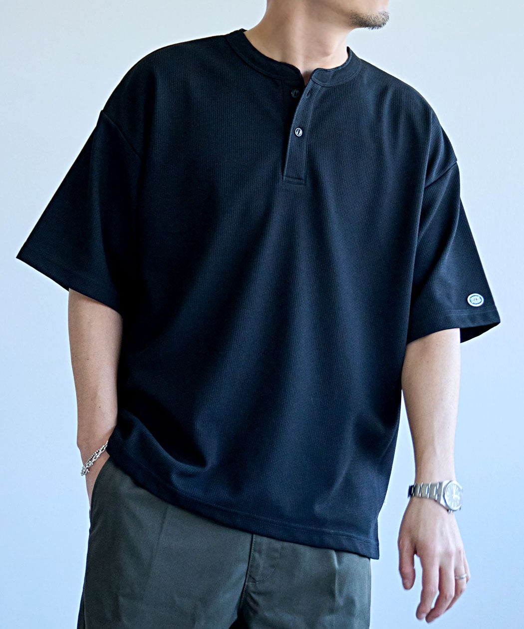 DISCUS(ディスカス)ワッフルCOOLMAXヘンリーTEE/全4色