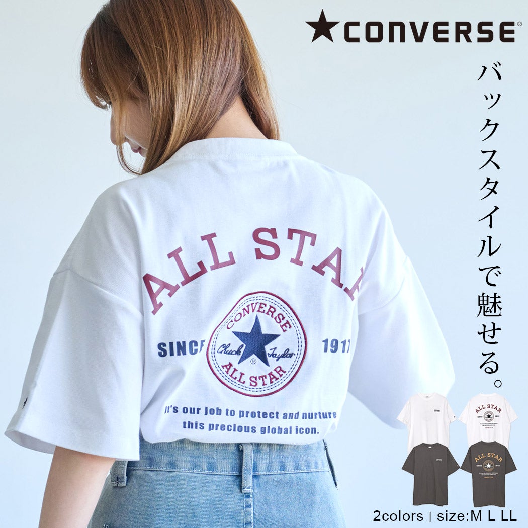 CONVERSE(コンバース)クルーネック フライスバックグラフィックSS半袖T