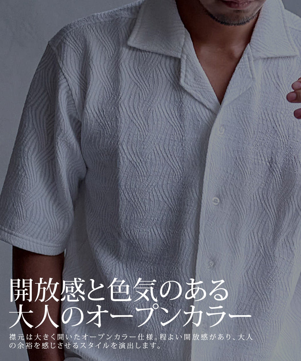 CavariA【キャバリア】ジャガードニットセーター開襟半袖シャツ