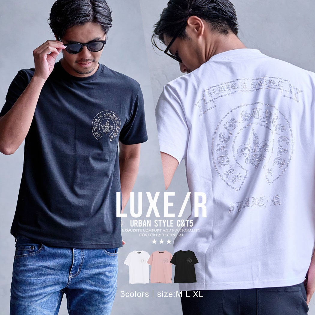 LUXE/R【ラグジュ】ラインストーンアーチデザイン半袖Tシャツ