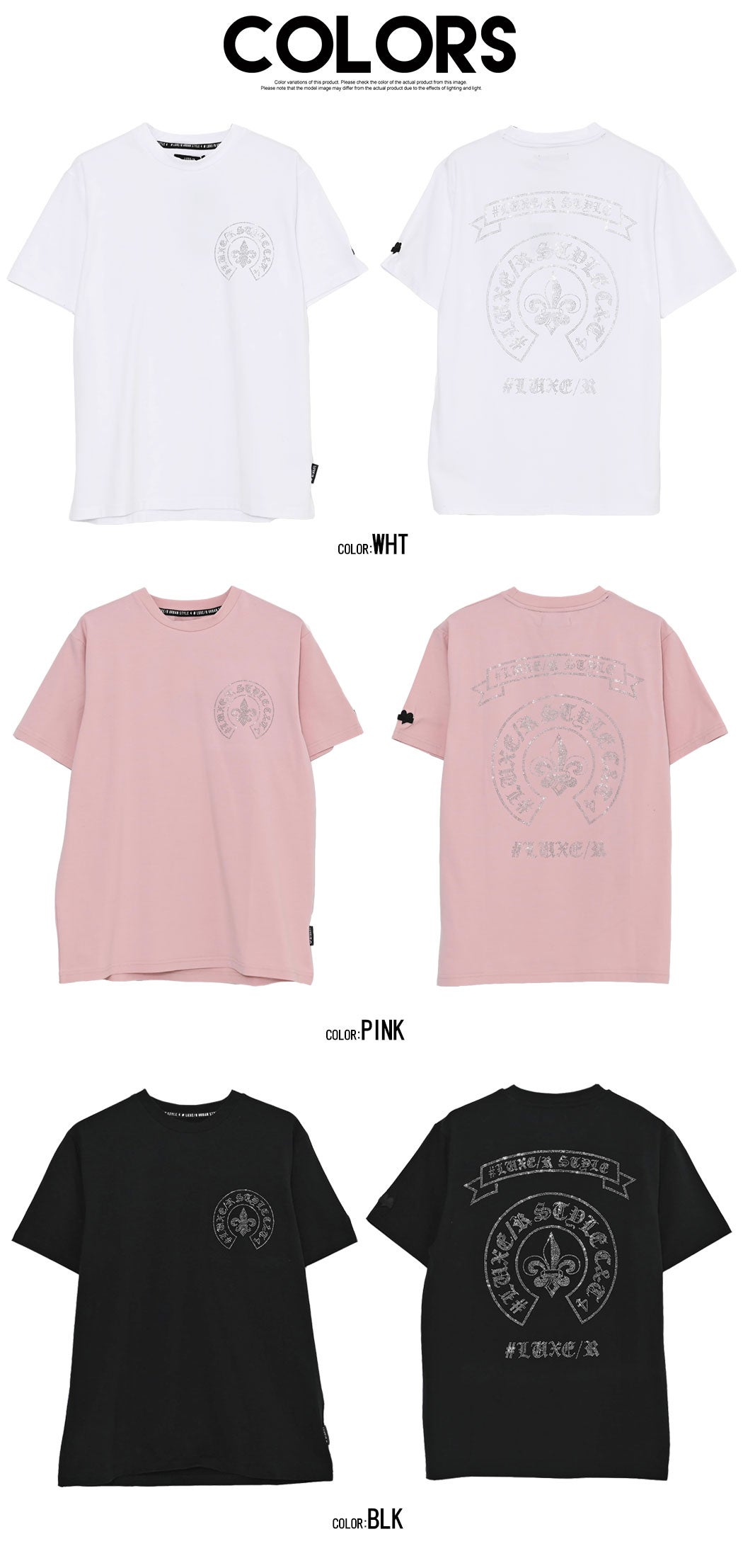 LUXE/R【ラグジュ】ラインストーンアーチデザイン半袖Tシャツ