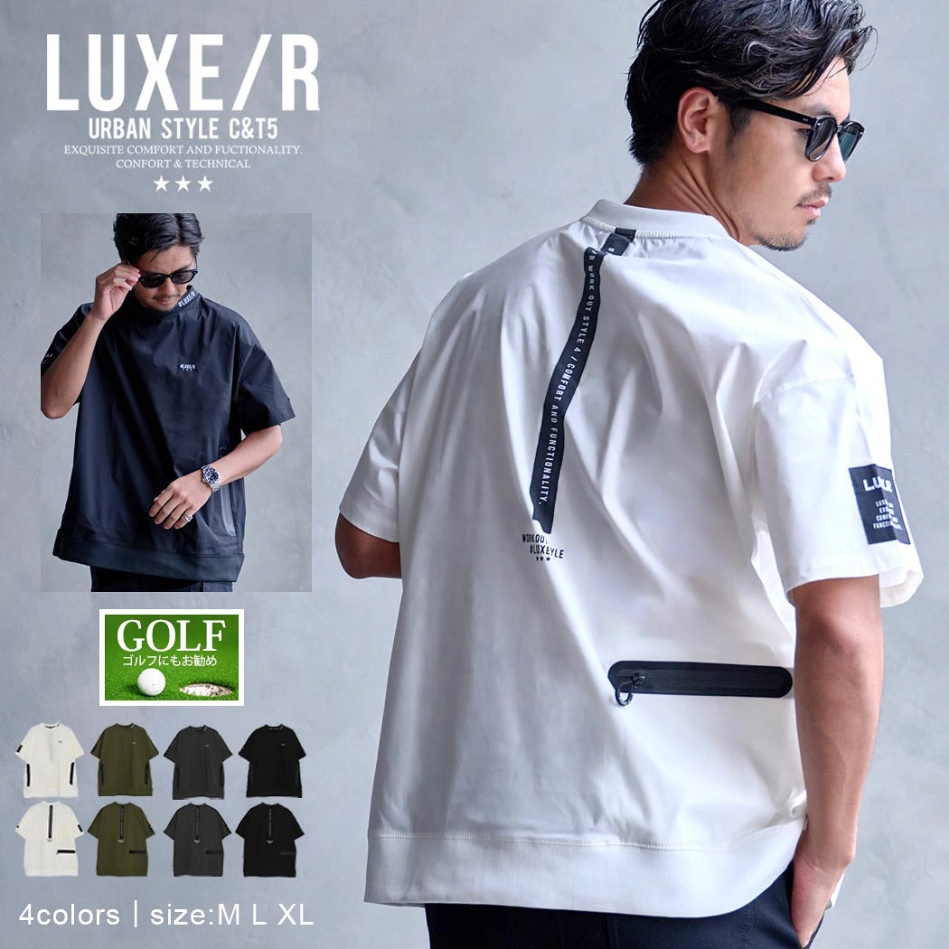 LUXE／R(ラグジュ)クルーネック ナイロンストレッチ布帛半袖Tシャツ/全4色