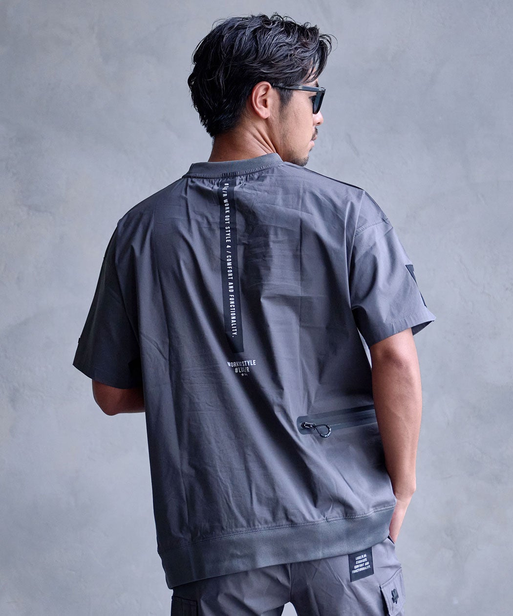LUXE／R(ラグジュ)クルーネック ナイロンストレッチ布帛半袖Tシャツ/全4色