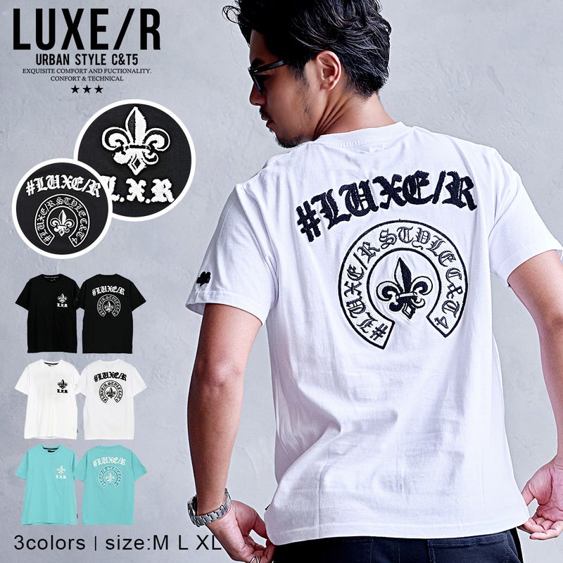 LUXE／R(ラグジュ)クルーネック サガラアーチロゴ半袖Tシャツ/全3色