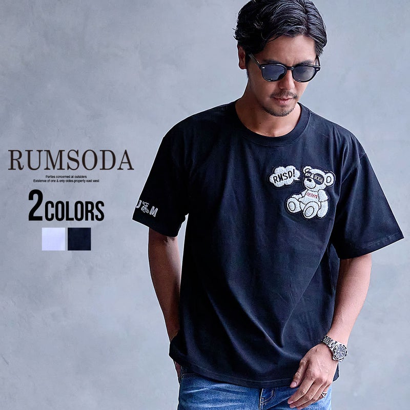 RUMSODA(ラムソーダ)RS天竺ワッペン刺セミBIGクルーT/全2色