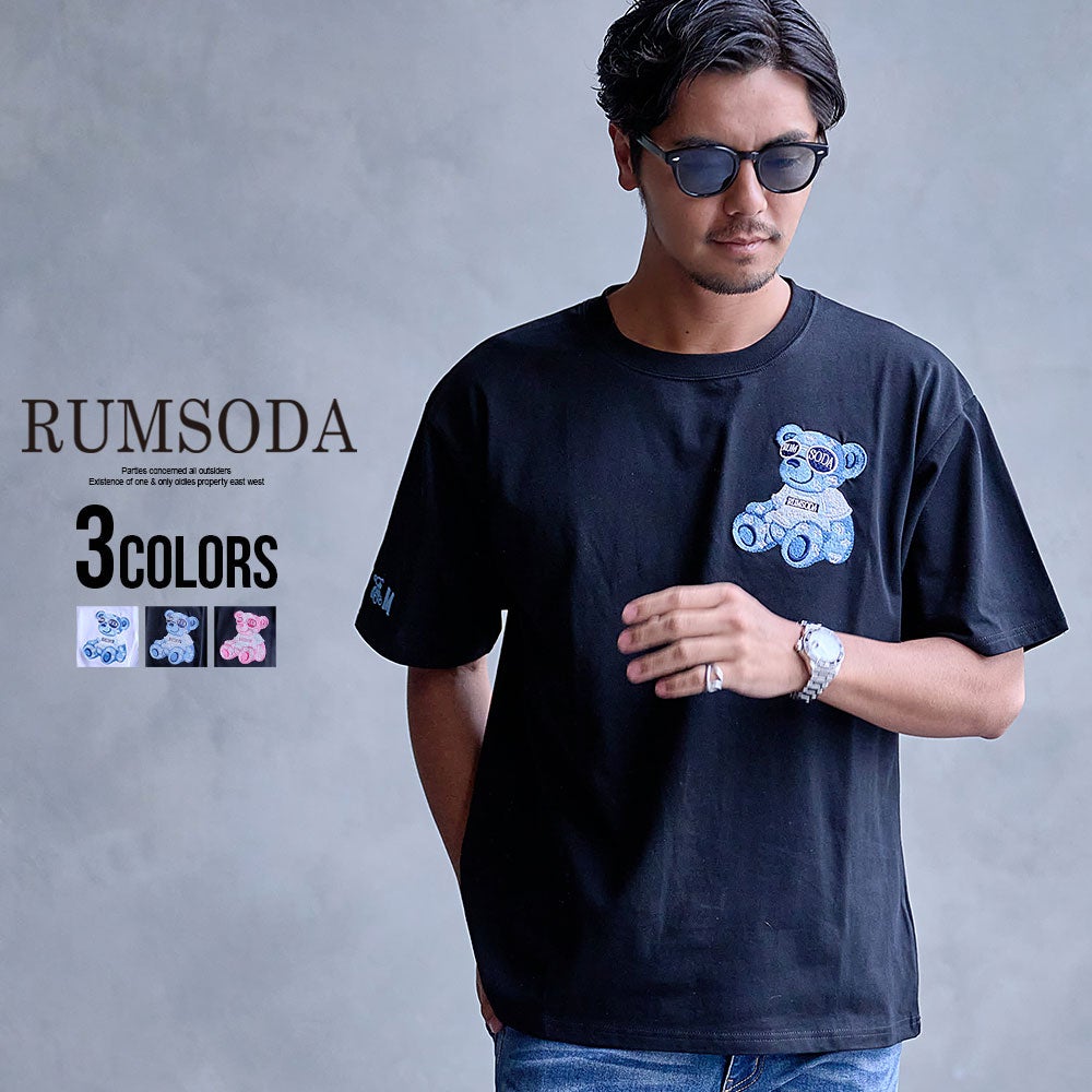 RUMSODA(ラムソーダ)RS天竺ベア刺セミBIGクルーT/全3色
