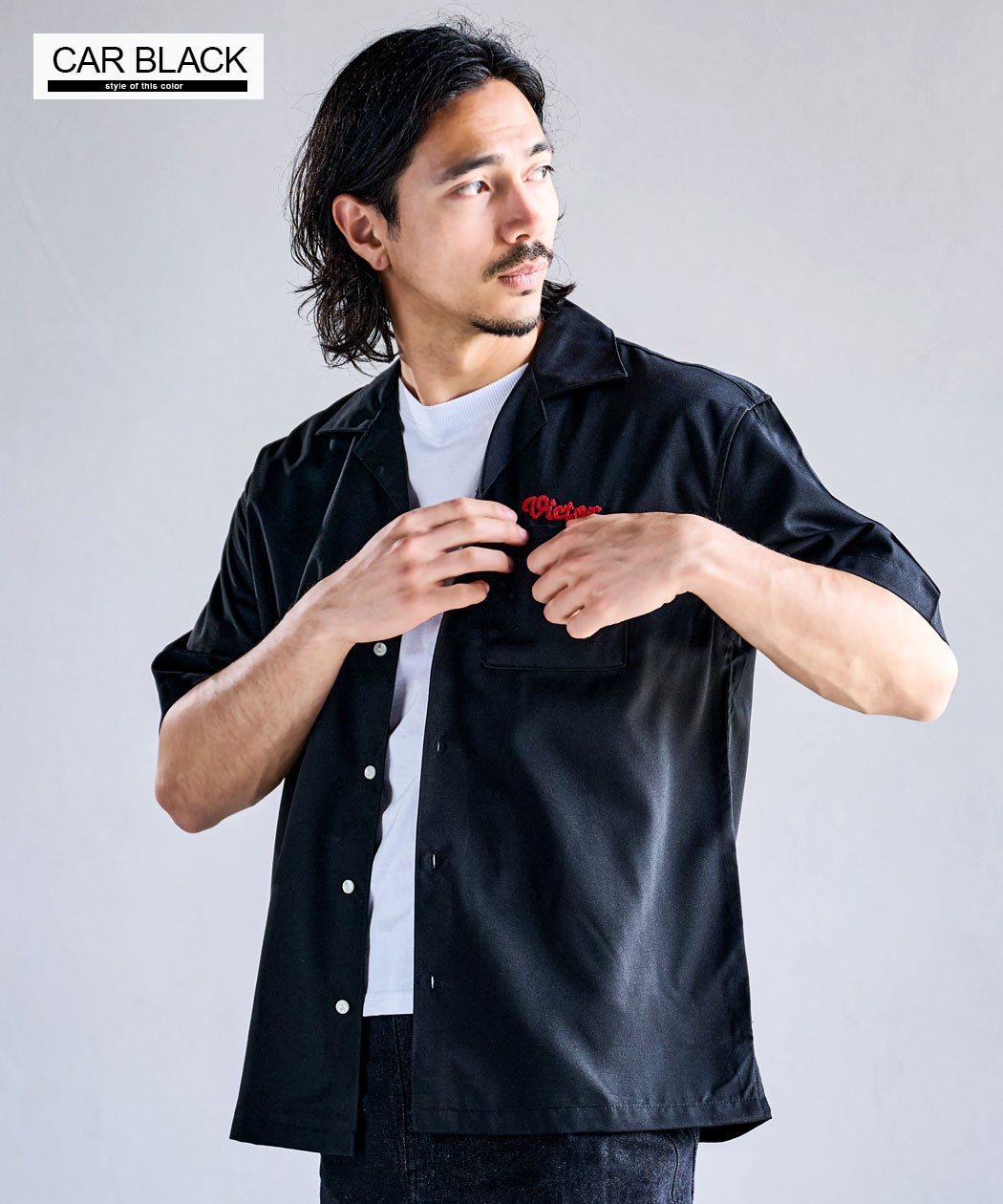 Bitter select(ビターセレクト)ALCARZAバック刺繍半袖ボーリングシャツ