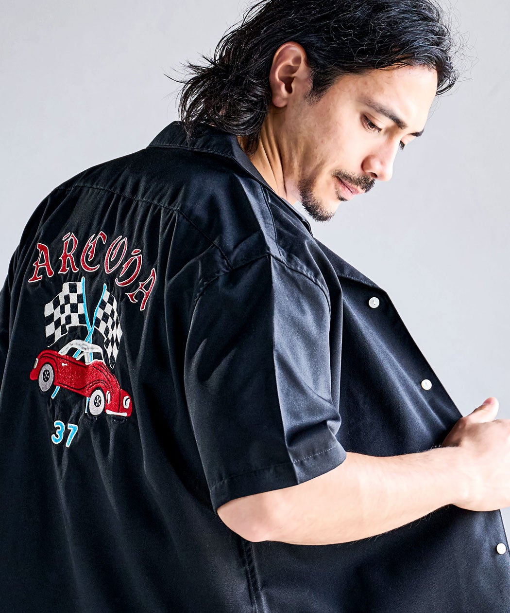 Bitter select(ビターセレクト)ALCARZAバック刺繍半袖ボーリングシャツ