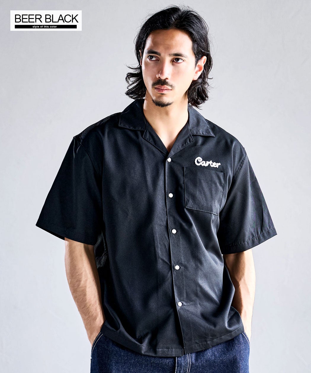 Bitter select(ビターセレクト)ALCARZAバック刺繍半袖ボーリングシャツ