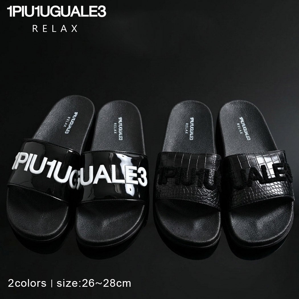 1PIU1UGUALE3(ウノ ピゥ ウノ ウグァーレ トレ)BLACK SANDALS