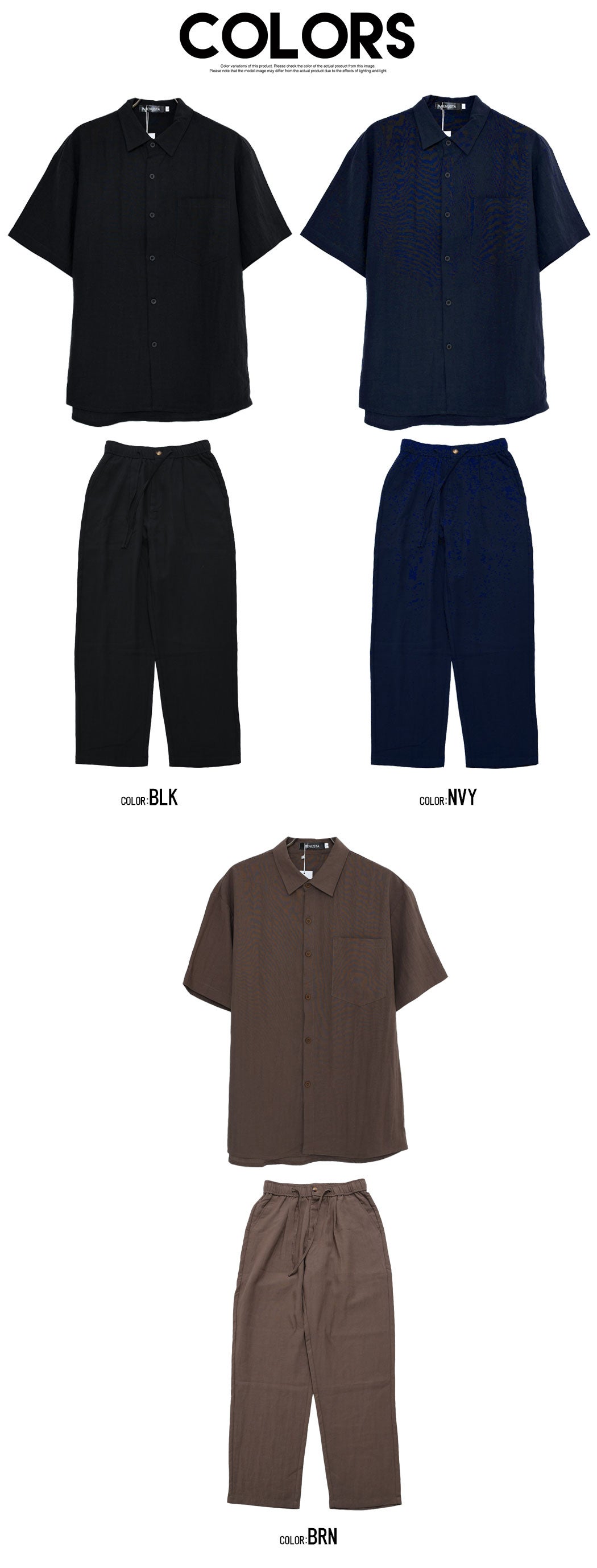 BENUSTA(ベヌスタ)リネン混セットアップ(半袖シャツ＆パンツ)