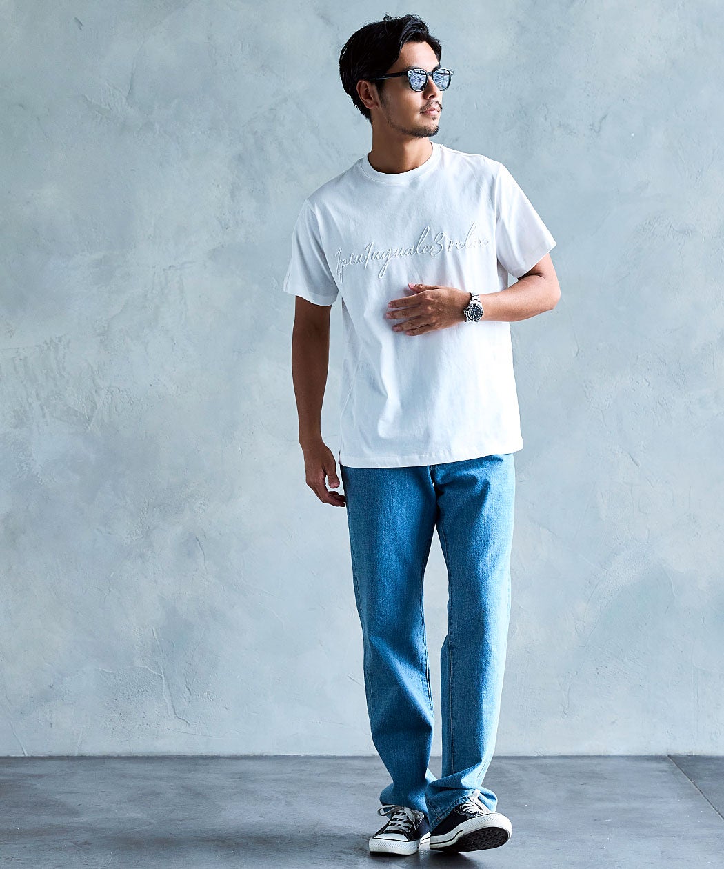 1PIU1UGUALE3(ウノ ピゥ ウノ ウグァーレ トレ)ROPE EMBROIDERY T-SHIRTS