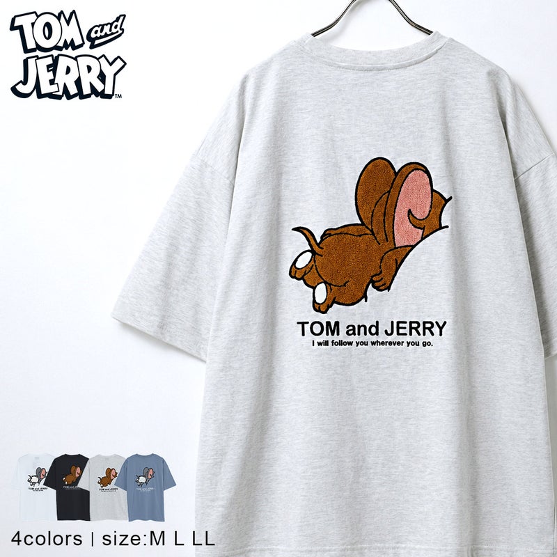 TOM&JERRY(トム&ジェリー)うずくまりサガラ半袖Tシャツ/全4色