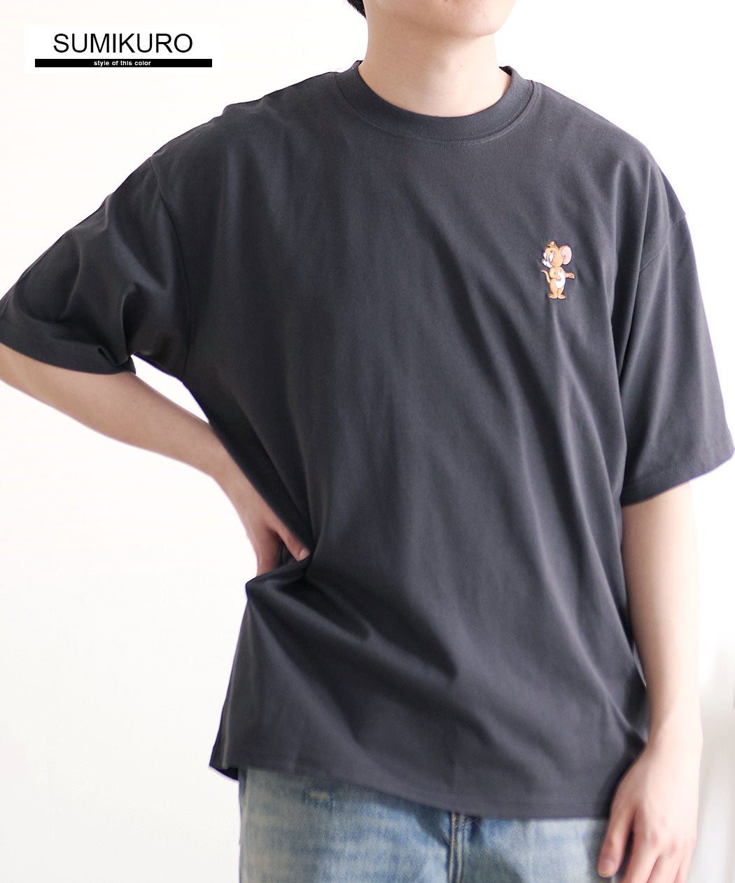 TOM&JERRY(トム&ジェリー)うずくまりサガラ半袖Tシャツ