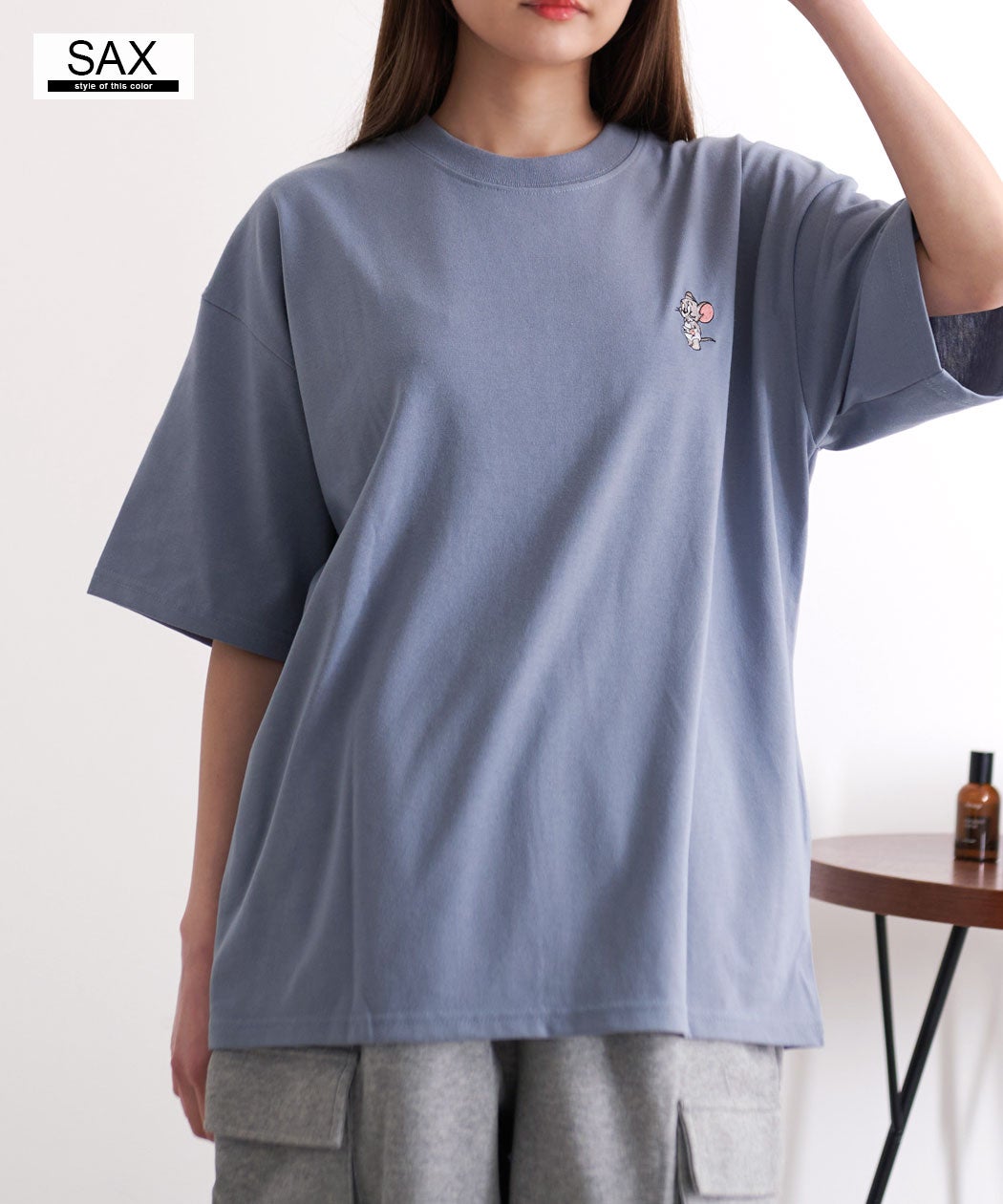 TOM&JERRY(トム&ジェリー)うずくまりサガラ半袖Tシャツ