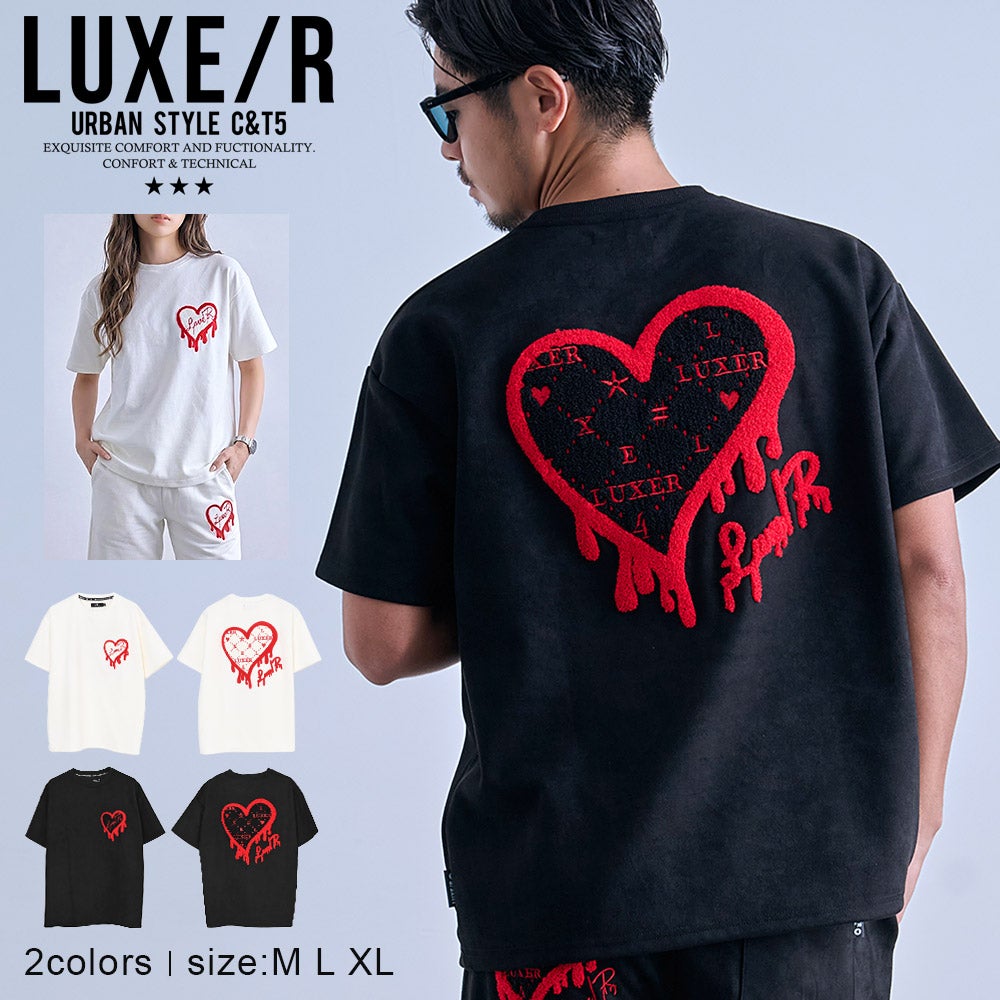LUXE／R(ラグジュ)ドロップサガラハートスウェード半袖Tシャツ
